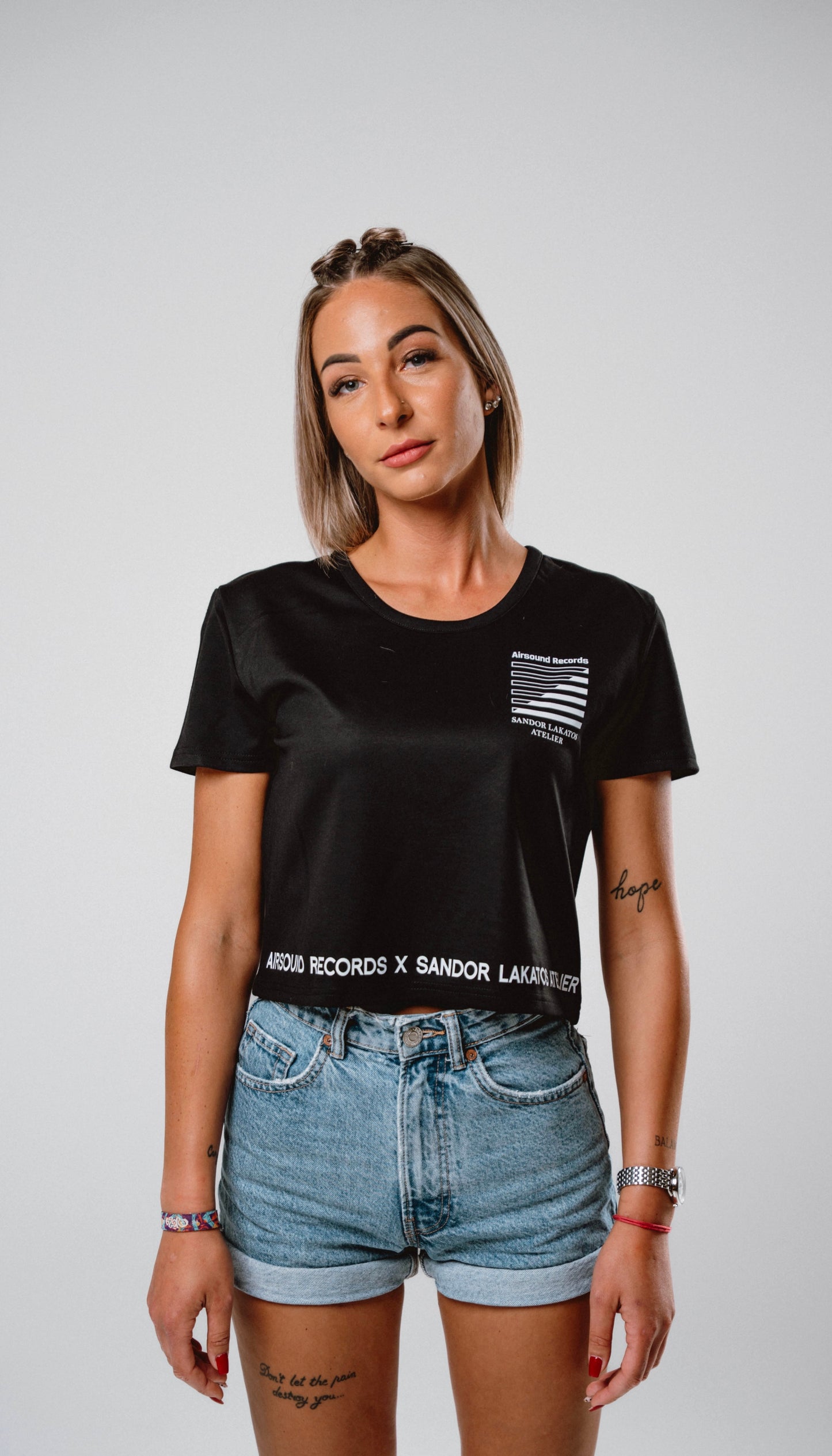 ASR x SLA Crop Top Fekete/Fehér
